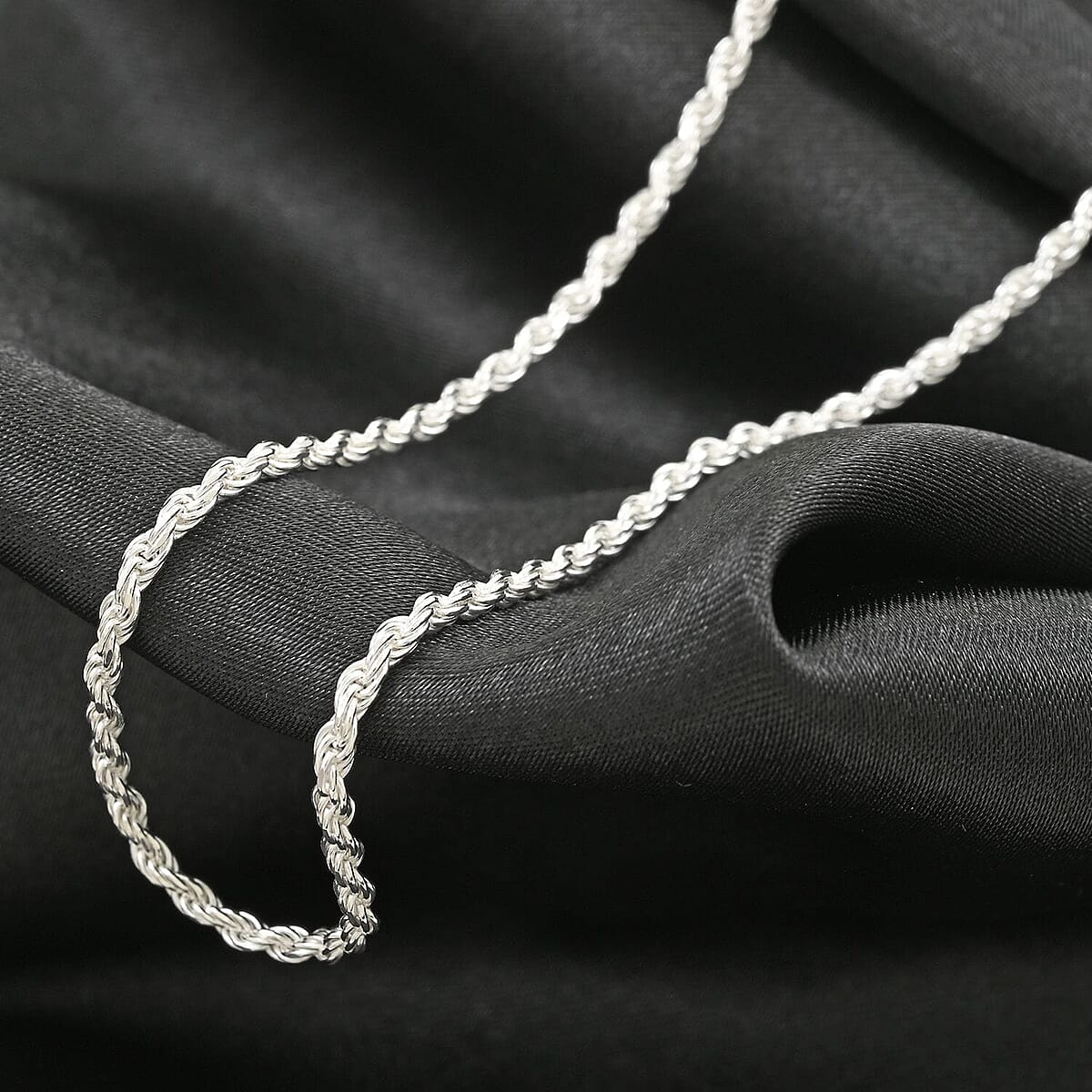 2mm Rope Chain Necklace in Sterling Silver 7.40 Grams 22 Inches image number 1