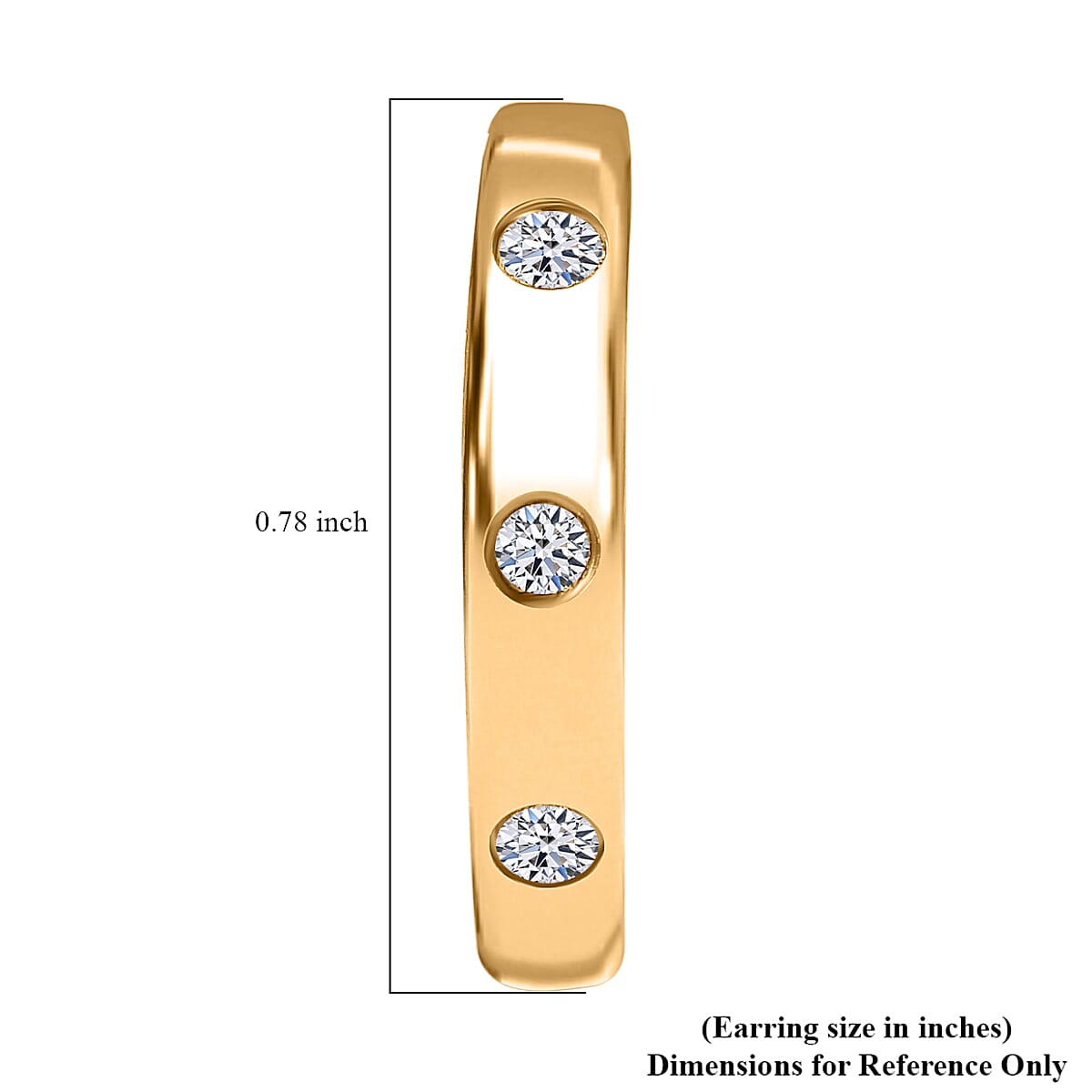 Luxuriant Lab Grown Diamond G-H SI 0.40 ctw Stardust Orbit Hoop Earrings in 18K Vermeil Yellow Gold Over Sterling Silver (Del. In 10-12 Days)