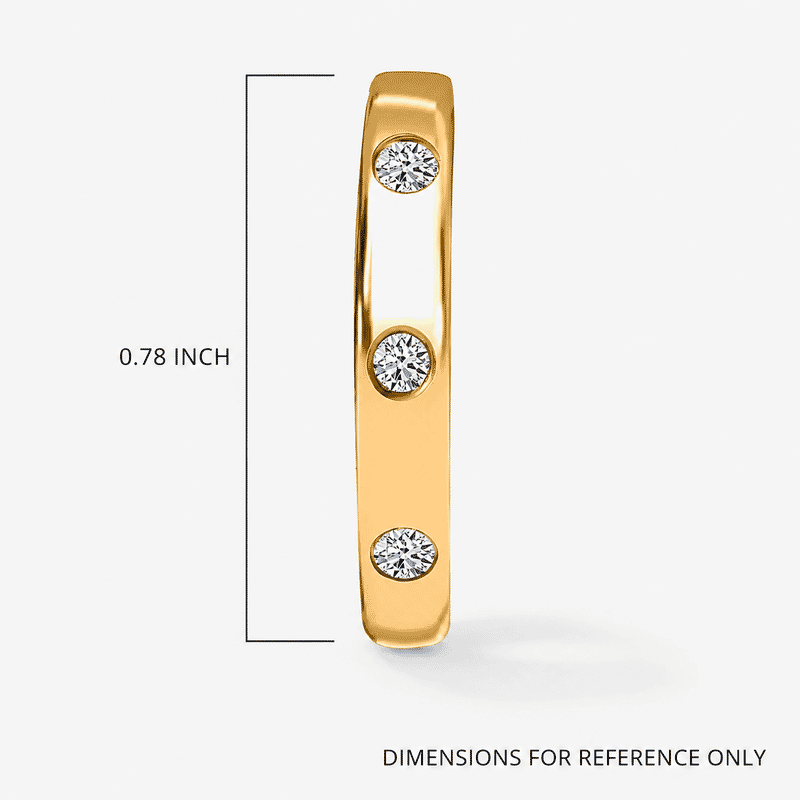 Luxuriant Lab Grown Diamond G-H SI 0.40 ctw Stardust Orbit Hoop Earrings in 18K Vermeil Yellow Gold Over Sterling Silver