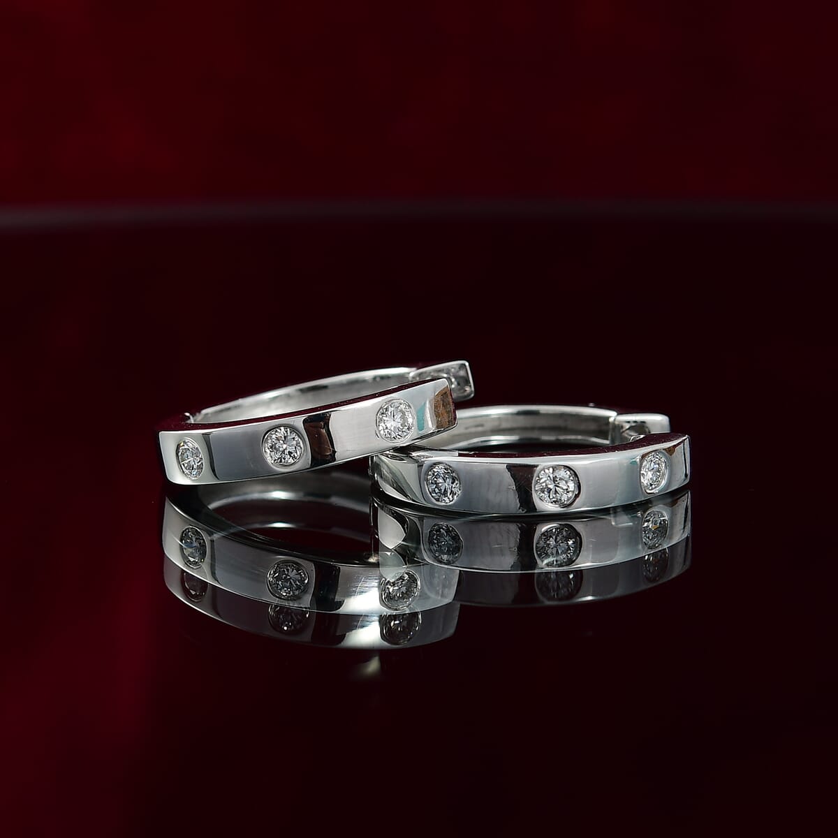 Luxuriant Lab Grown Diamond 0.33 ctw Hoop Earrings in Rhodium Over Sterling Silver  image number 1