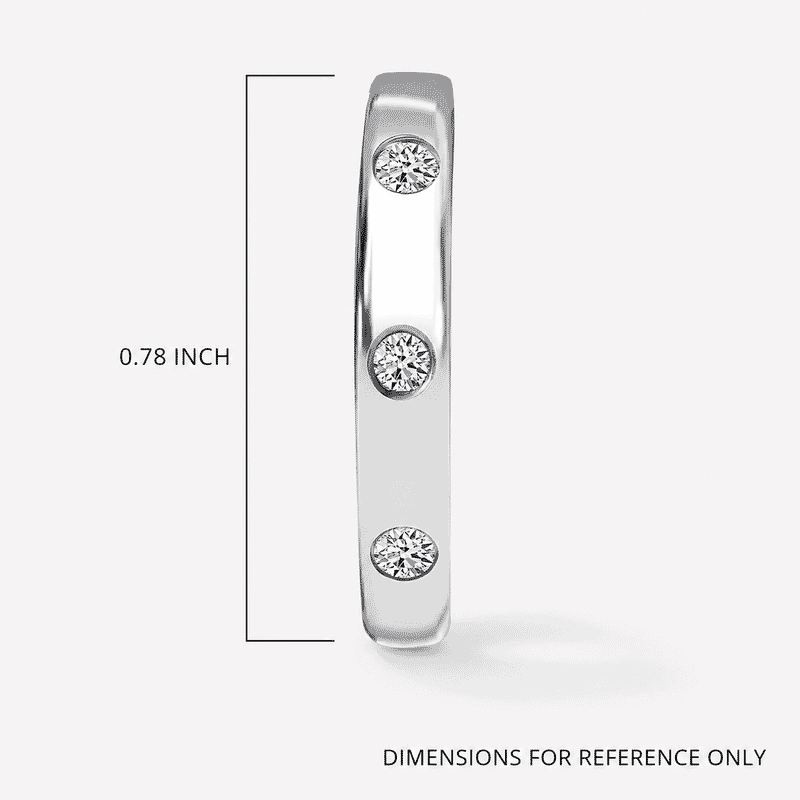 Luxuriant Lab Grown Diamond G-H SI 0.35 ctw Stardust Orbit Hoop Earrings in Rhodium Over Sterling Silver