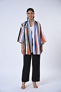 Mint Stripe Polyester Kimono (30x24), Scrunchie (28x3.5) and Scarf (68x 12) 