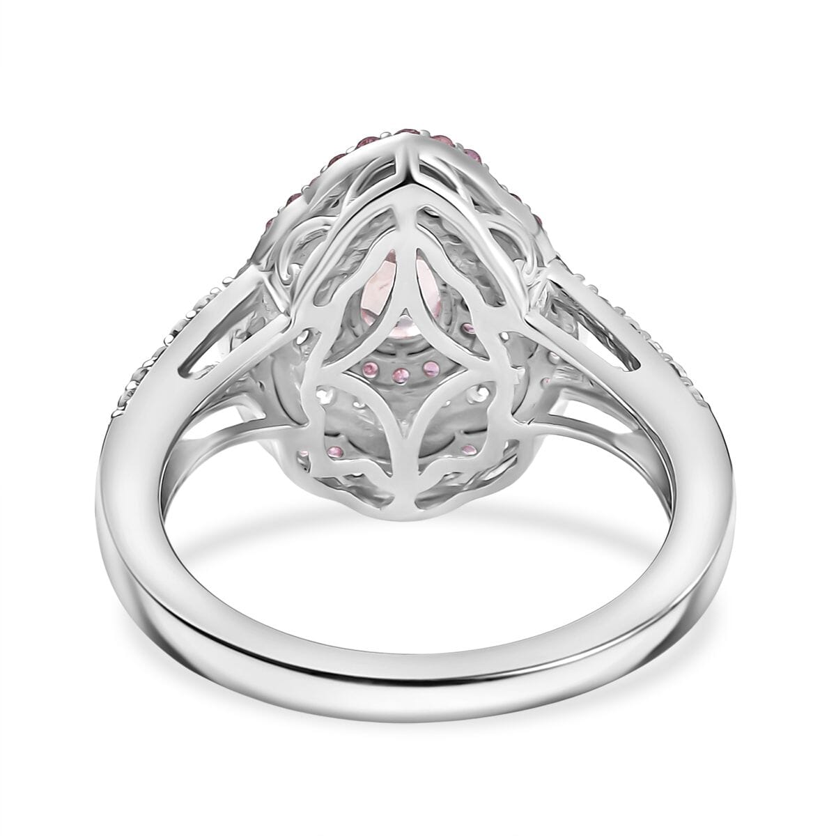 D'Joy Premium Narsipatnam Pink Spinel, Multi Gemstone Rose Aegis Ring in 18K Vermeil RG & Rhodium Over Sterling Silver (Size 10.0) 1.40 ctw image number 4