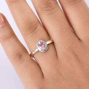 Luxoro AAA Narsipatnam Pink Spinel, Diamond Ring in 10K Rose Gold 1.15 ctw (Size 10.5)