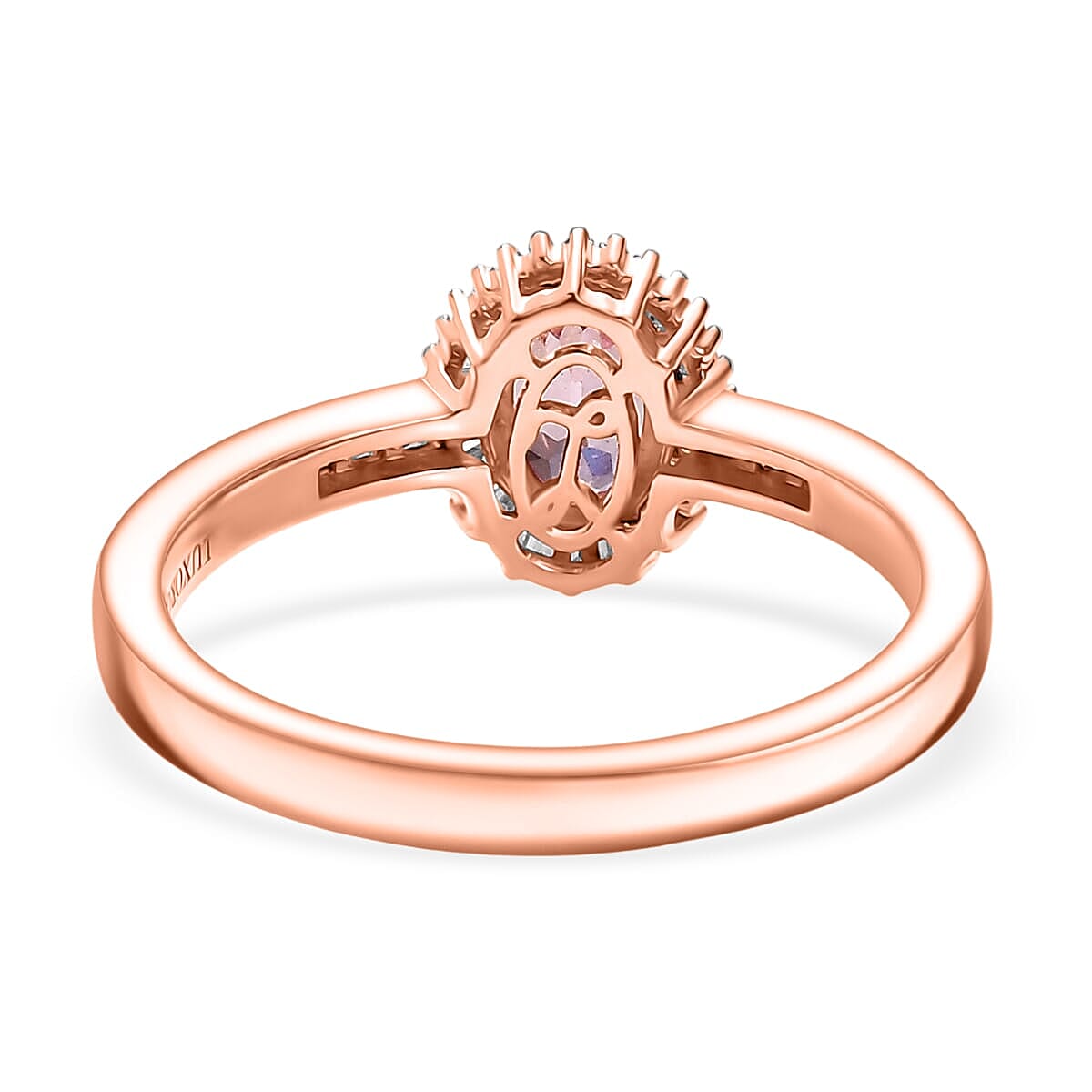 Luxoro 10K Rose Gold AAA Narsipatnam Pink Spinel, Diamond (G-H, I2) Love's Embrace Ring (Size 10.5) 1.15 ctw image number 4