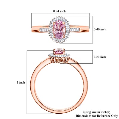 Luxoro AAA Narsipatnam Pink Spinel and G-H I2 Diamond 1.15 ctw Love's Embrace Ring in 10K Rose Gold (Size 7.0)