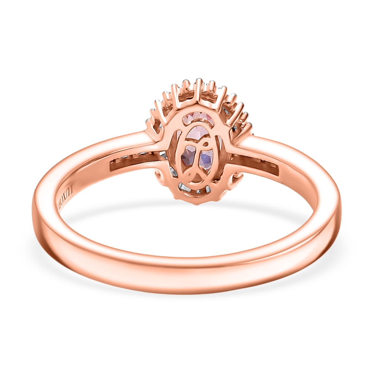 Luxoro 10K Rose Gold AAA Narsipatnam Pink Spinel, Diamond (G-H, I2) Love's Embrace Ring (Size 7.5) 1.15 ctw image number 4
