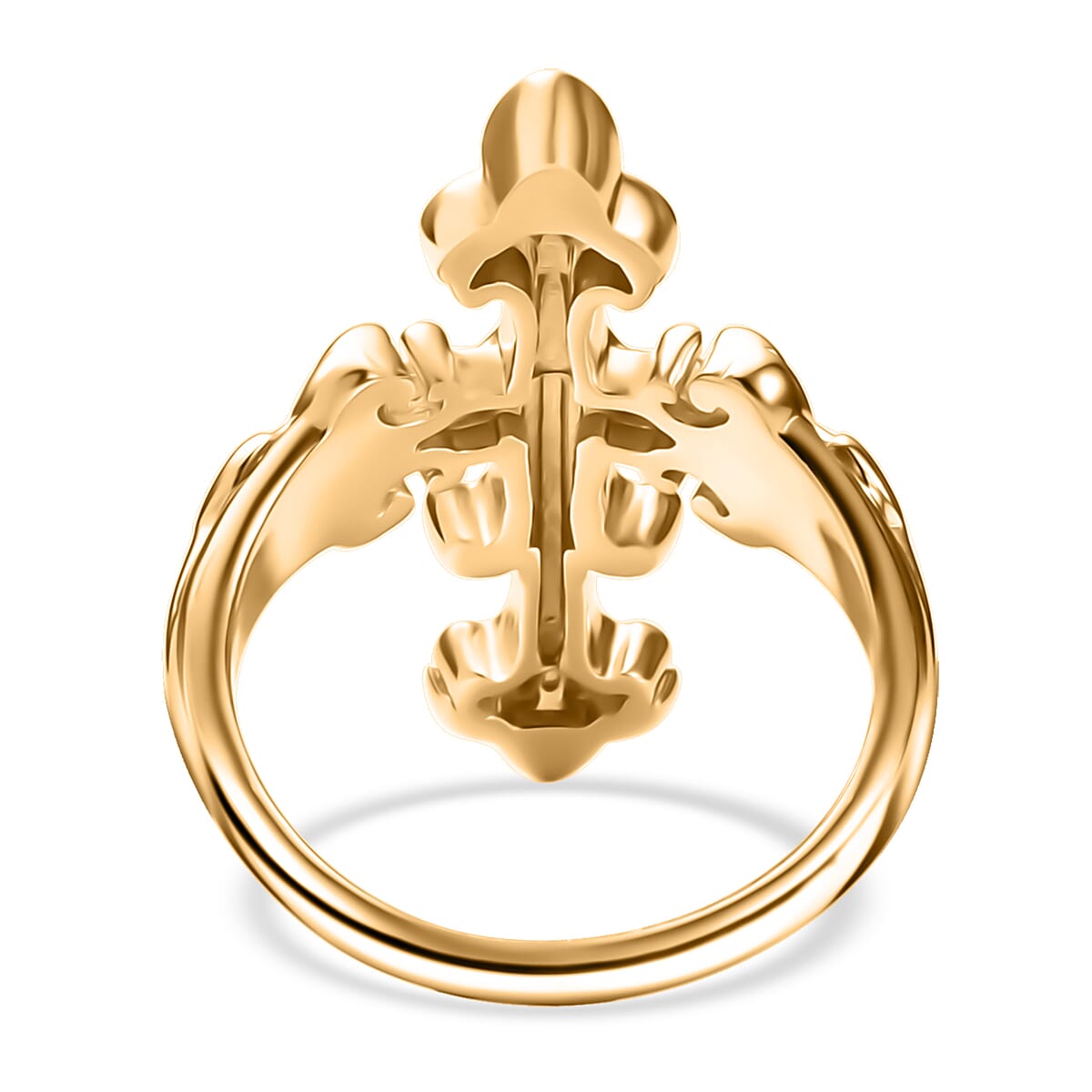 Karis Royal Fleur Cross Men's Ring in 18K YG Plated (Size 13.0) image number 4