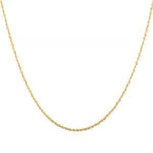 10K Yellow Gold 1.5mm Rope Chain Necklace 18 Inches 1.30 Grams