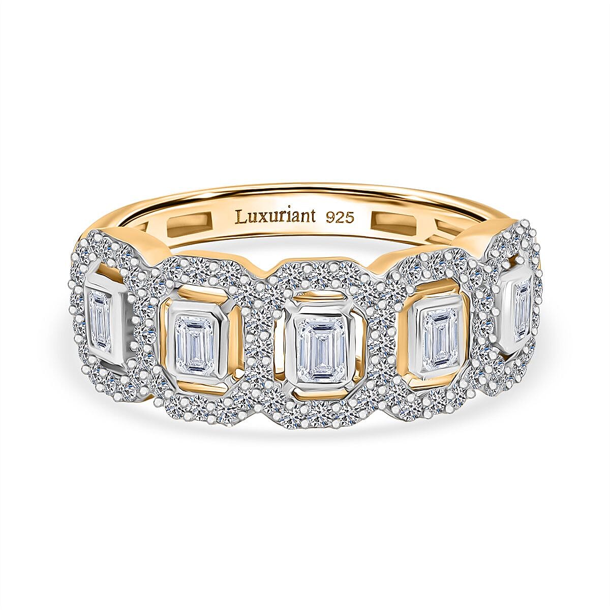 Luxuriant Lab Grown Diamond G-H SI 1.00 ctw Ring in 18K Vermeil Yellow Gold Over Sterling Silver (Size 9.0)