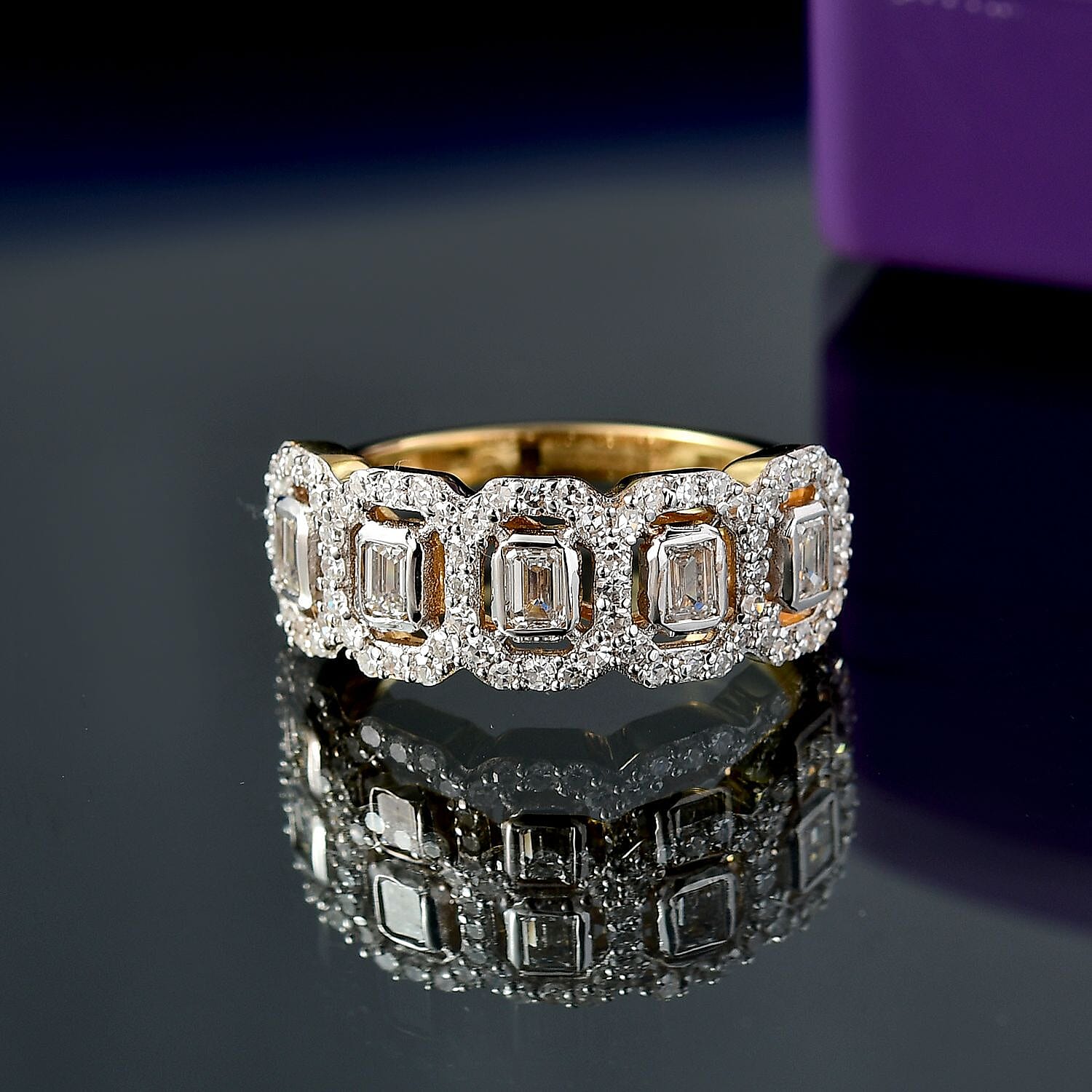 Luxuriant Lab Grown Diamond G-H SI 1.00 ctw Ring in 18K Vermeil Yellow Gold Over Sterling Silver (Size 9.0)