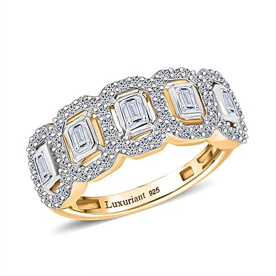 Luxuriant Lab Grown Diamond G-H SI 1.00 ctw Ring in 18K Vermeil Yellow Gold Over Sterling Silver (Size 9.0)