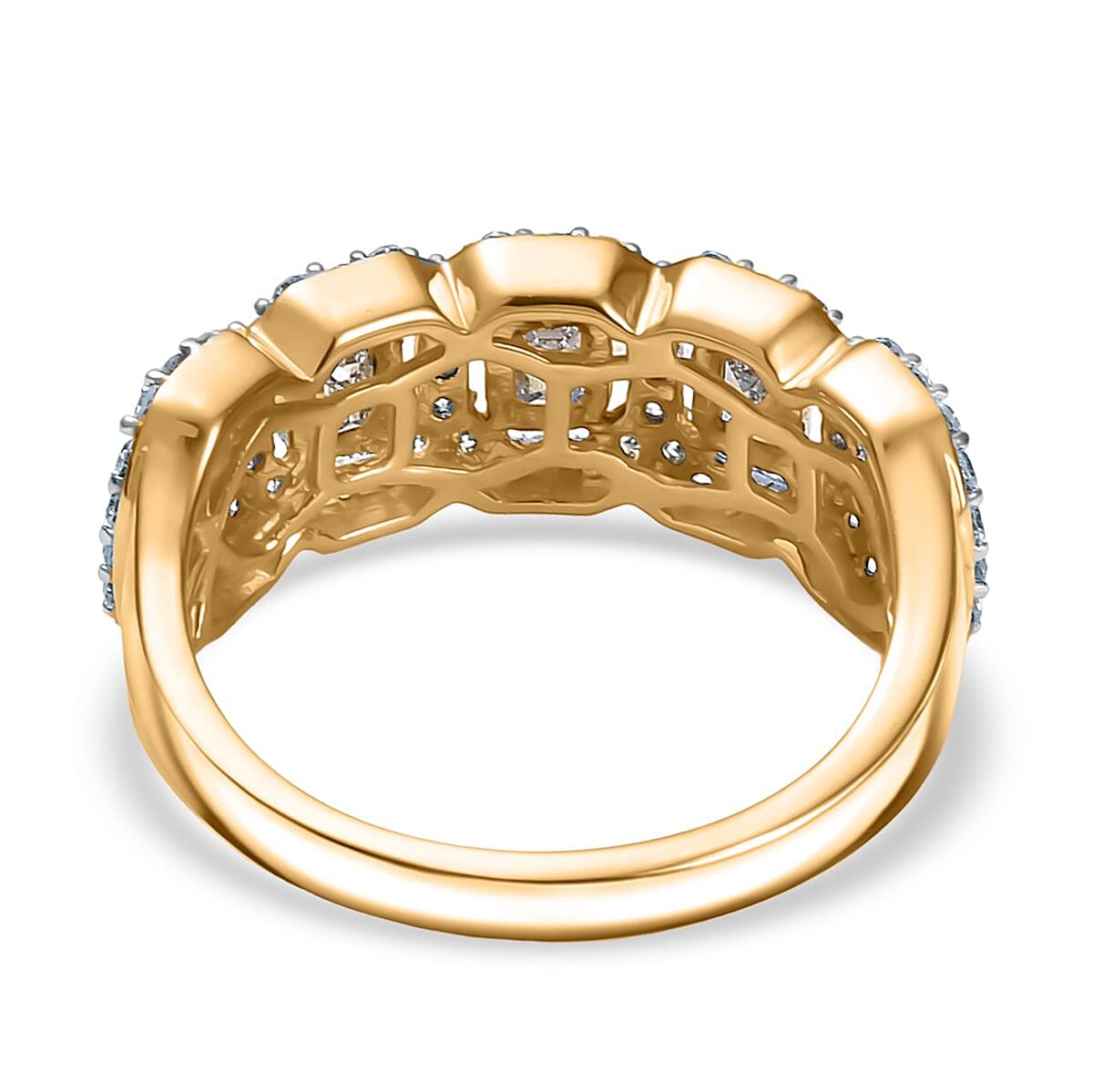 Luxuriant Lab Grown Diamond G-H SI 1.00 ctw Ring in 18K Vermeil Yellow Gold Over Sterling Silver (Size 9.0)