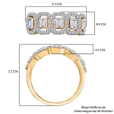 Luxuriant Lab Grown Diamond G-H SI 1.00 ctw Ring in 18K Vermeil Yellow Gold Over Sterling Silver (Size 9.0)