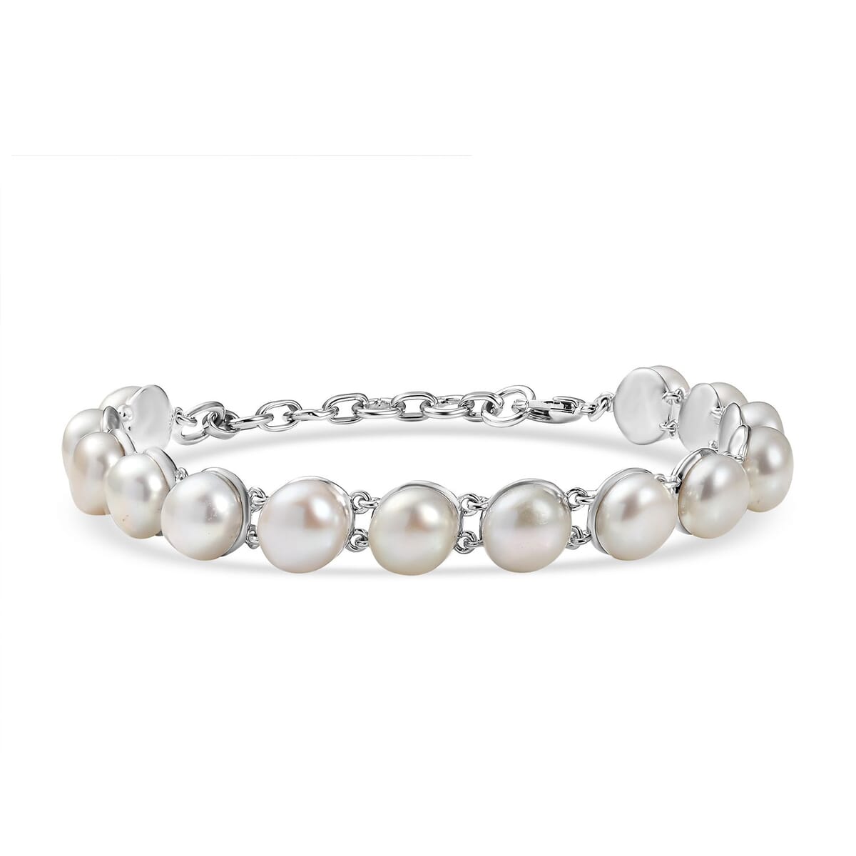 Ever True Freshwater Pearl Bracelet in Platinum Bond (6.50-8.0In) image number 0