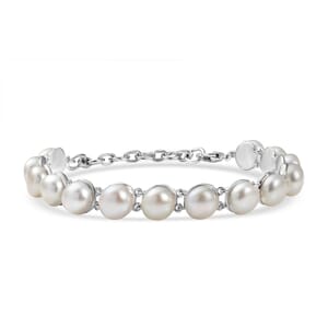 Ever True Freshwater Pearl Bracelet in Platinum Bond (6.50-8.0In)