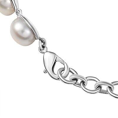 EverTrue Freshwater Pearl Glow of Lunar Light Bracelet in Platinum Bond (6.50-8.0In)