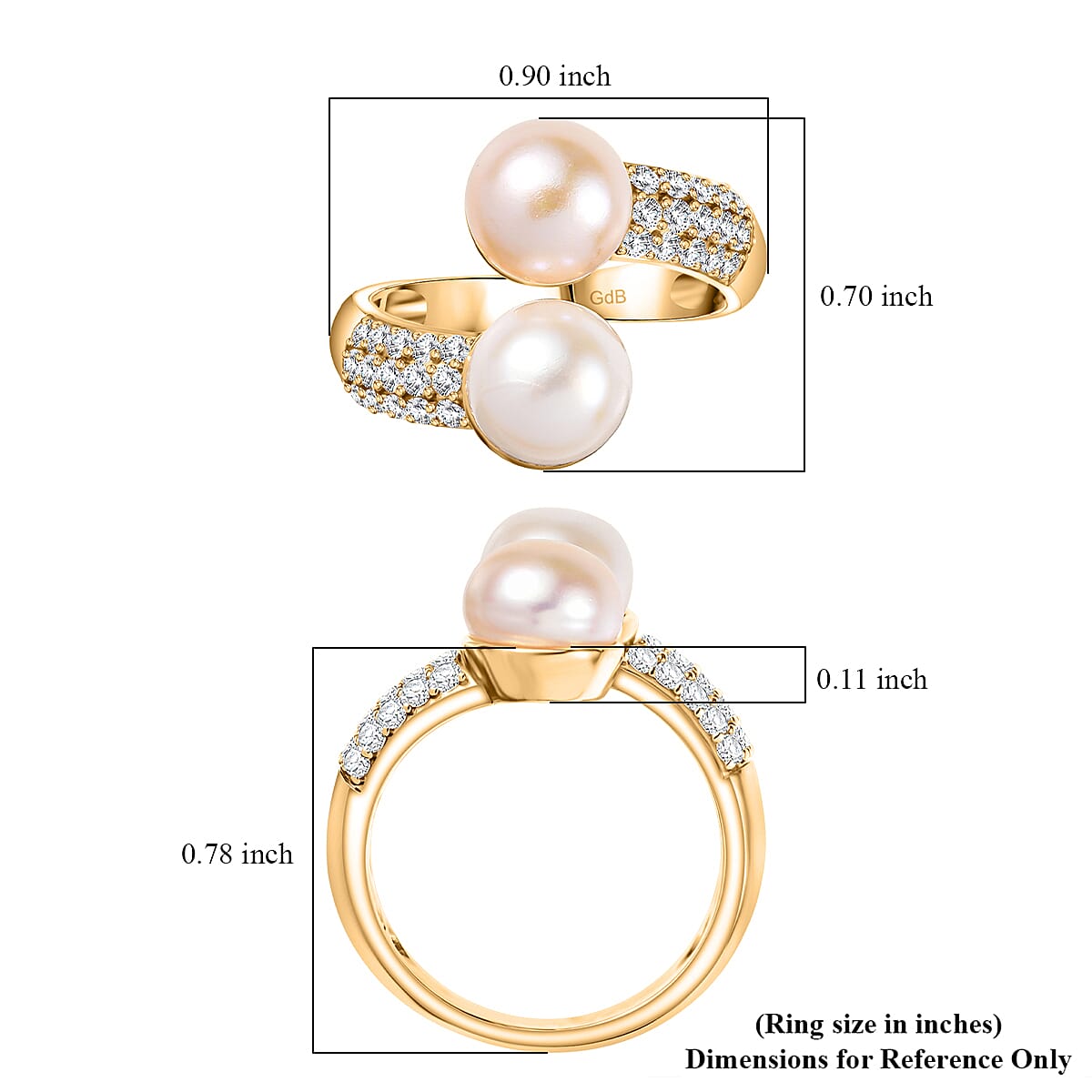 Buy EverTrue Peach and White Freshwater Pearl and White Zircon