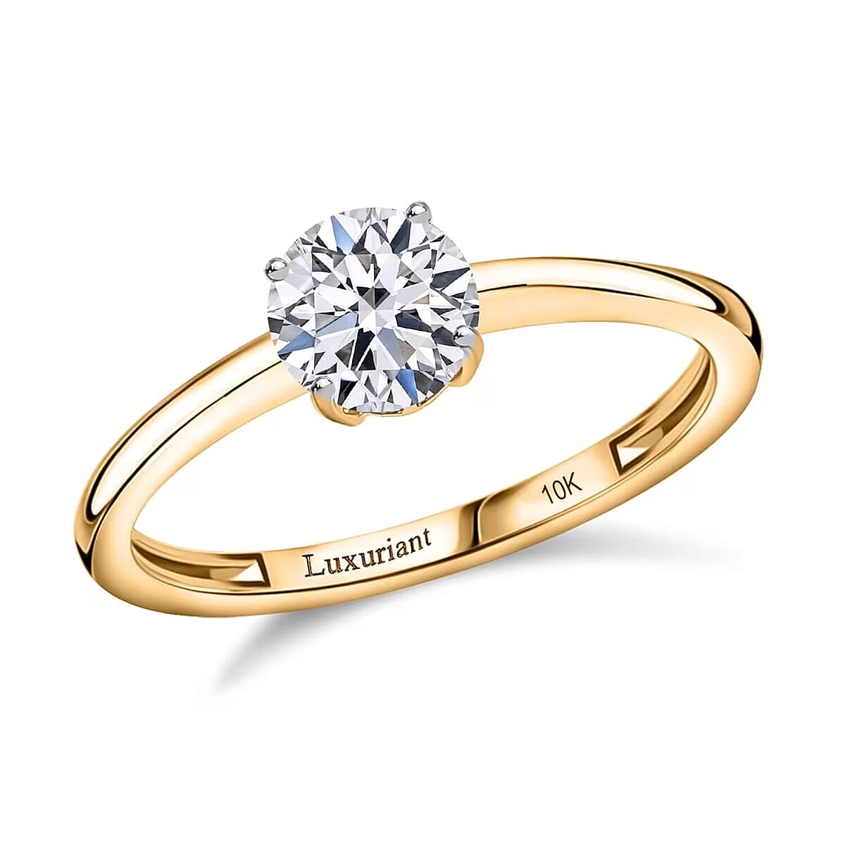 IGI Certified Luxuriant Lab Grown Diamond E-F VS 1.00 ctw Solitaire Ring in 10K Yellow Gold (Size 10) 1 (Del. in 10-12 Days) image number 0