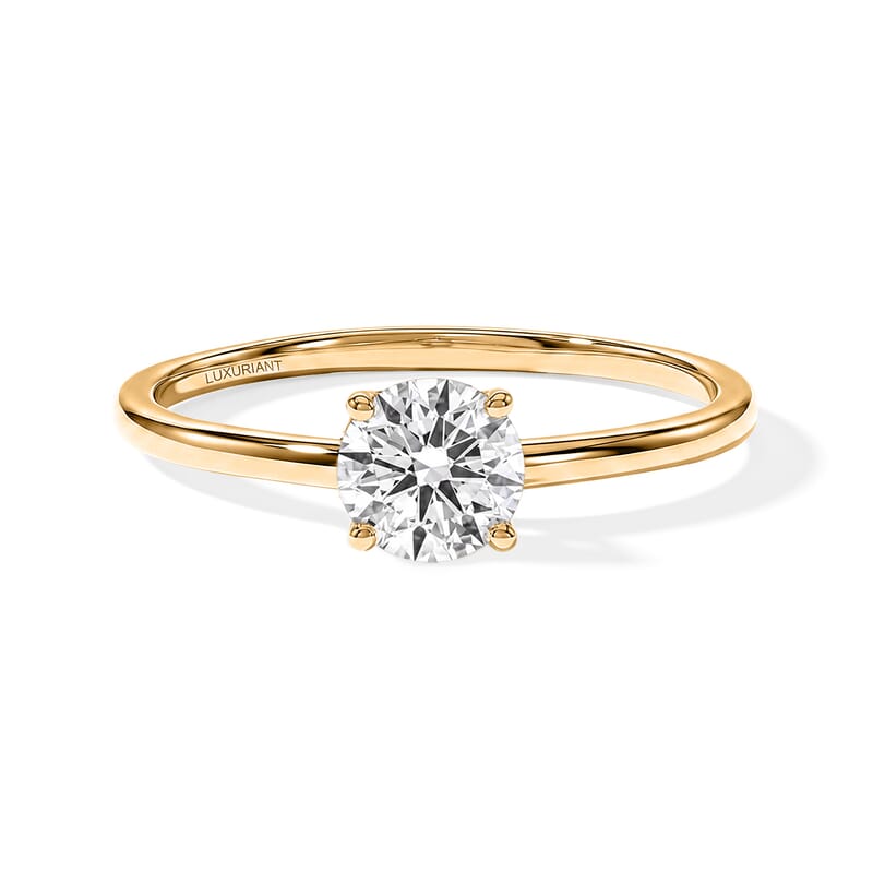 IGI Certified Luxuriant Lab Grown Diamond E-F VS 1.00 ctw Solitaire Ring in 10K Yellow Gold (Size 10) 1