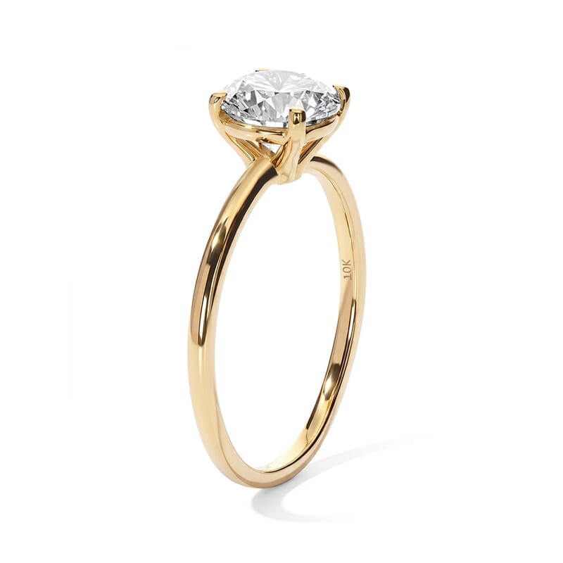 IGI Certified Luxuriant Lab Grown Diamond E-F VS 1.00 ctw Solitaire Ring in 10K Yellow Gold (Size 10) 1