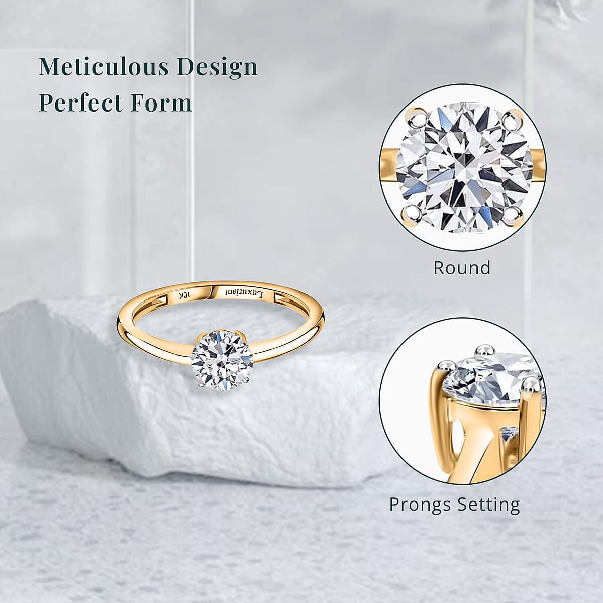 IGI Certified Luxuriant Lab Grown Diamond E-F VS 1.00 ctw Solitaire Ring in 10K Yellow Gold (Size 10) 1 (Del. in 10-12 Days) image number 5