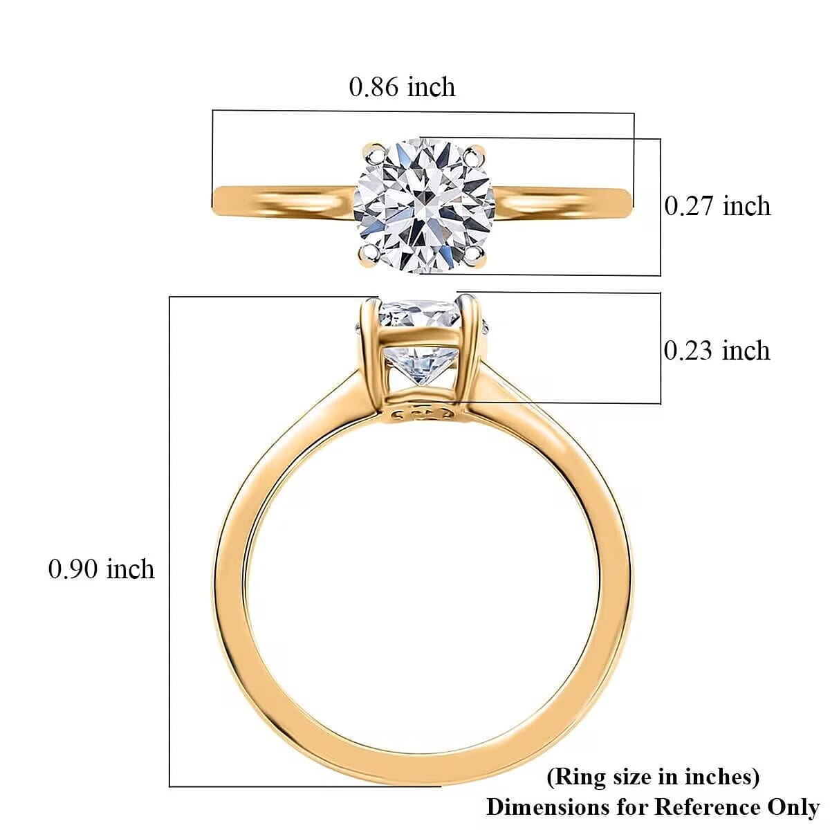 IGI Certified Luxuriant Lab Grown Diamond E-F VS 1.00 ctw Solitaire Ring in 10K Yellow Gold (Size 10) 1 (Del. in 10-12 Days) image number 7