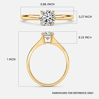 IGI Certified Luxuriant Lab Grown Diamond E-F VS 1.00 ctw Solitaire Ring in 10K Yellow Gold (Size 10) 1