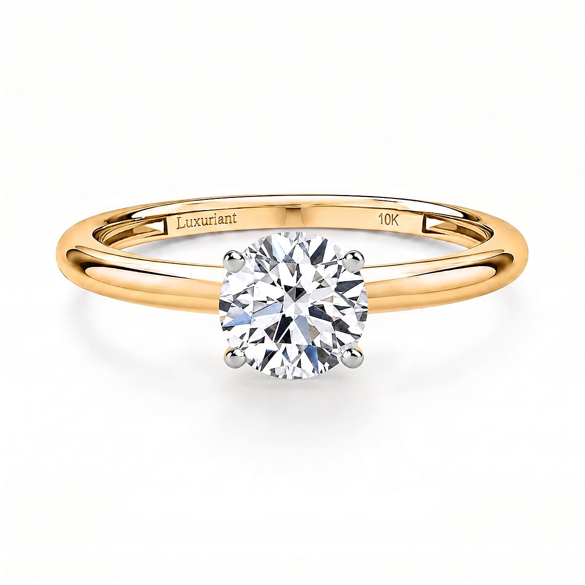 Luxuriant Lab Grown Diamond E-F VS Solitaire Ring in 10K White Gold (Size 10) 0.50