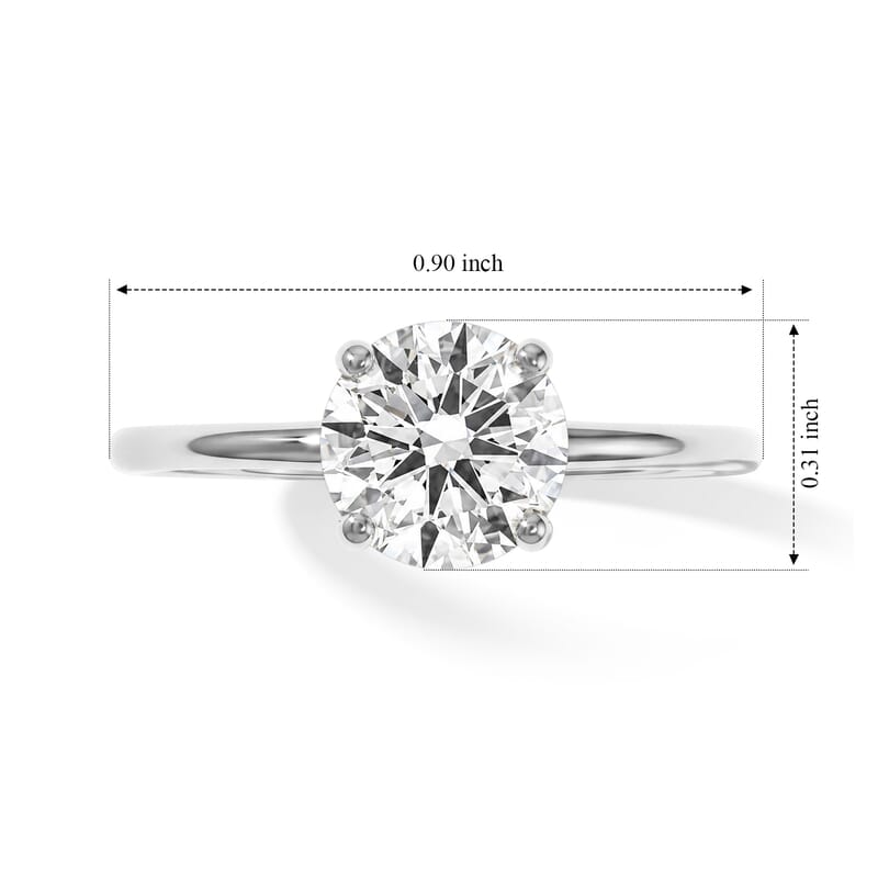 IGI Certified Luxuriant Lab Grown Diamond E-F VS 2.00 ctw Solitaire Ring in 10K White Gold (Size 5.0)