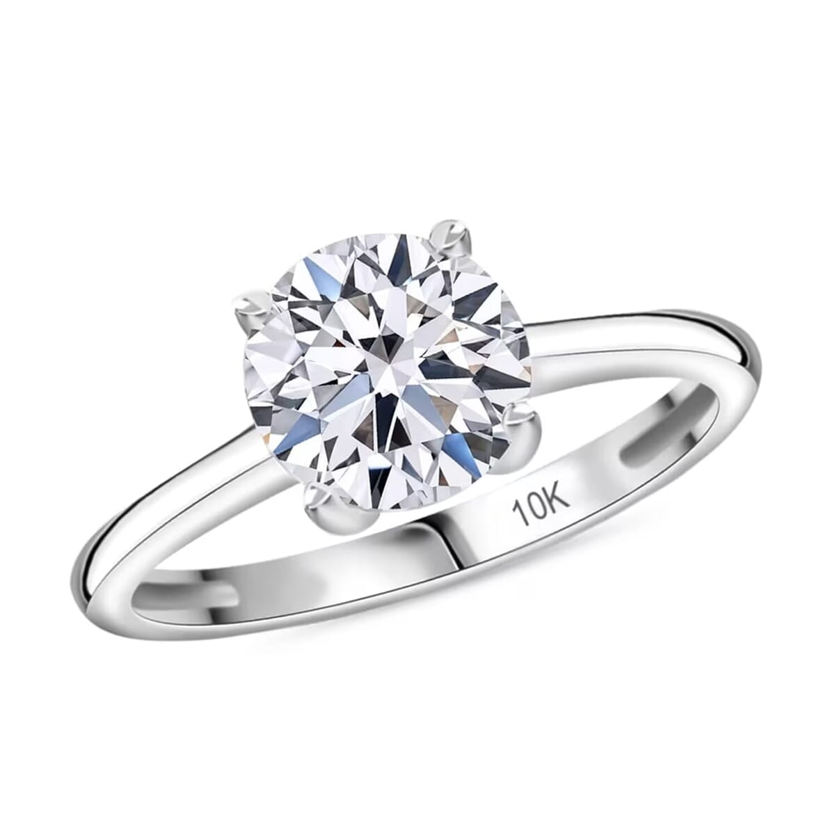 IGI Certified Luxuriant Lab Grown Diamond E-F VS Solitaire Ring in 10K White Gold (Size 10.0) 3.00 ctw image number 0