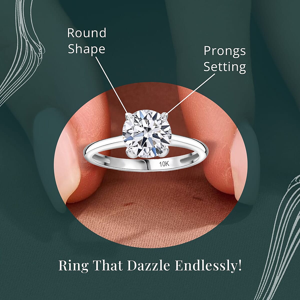 IGI Certified Luxuriant Lab Grown Diamond E-F VS 3.00 ctw Solitaire Ring in 10K White Gold (Size 5.0) (Del. in 10-12 Days) image number 5