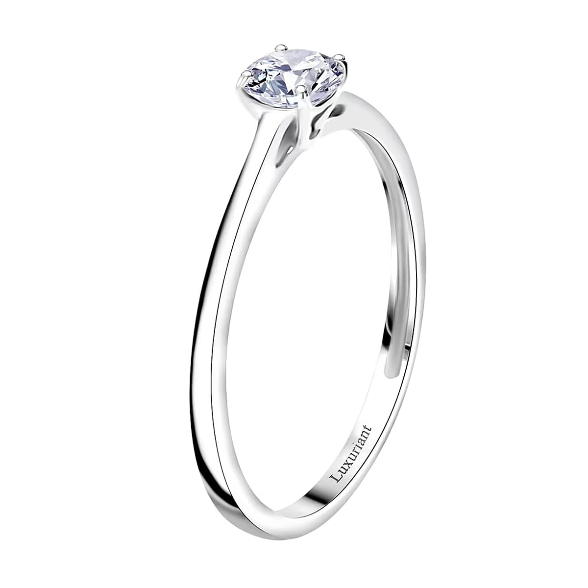 Luxuriant Lab Grown Diamond E-F VS 0.50 ctw Solitaire Ring in 10K White Gold (Size 10) 0 image number 9