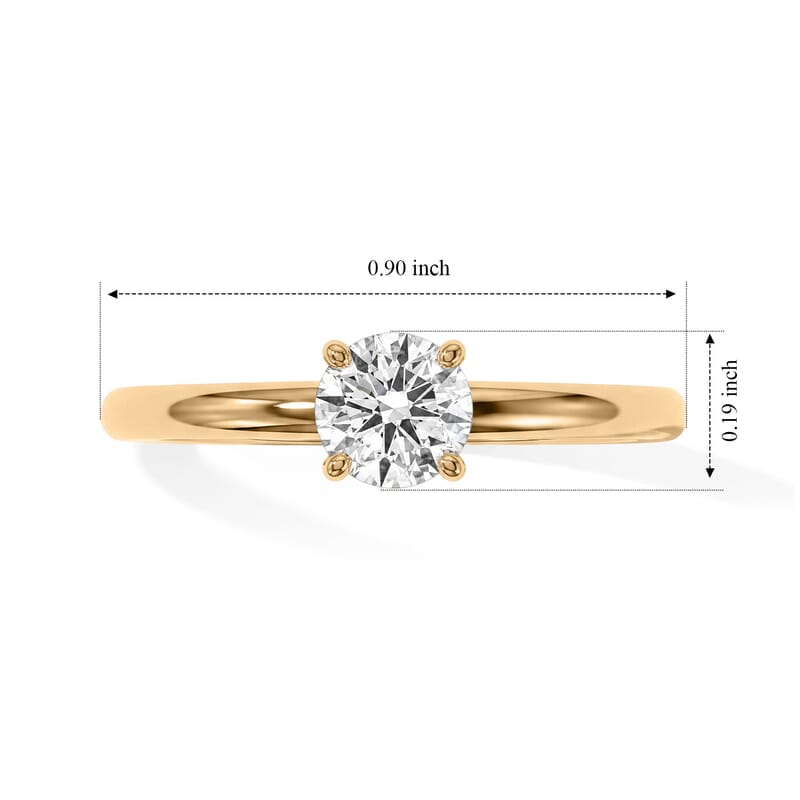 Luxuriant Lab Grown Diamond E-F VS 0.50 ctw Solitaire Ring in 10K Yellow Gold (Size 4.5)