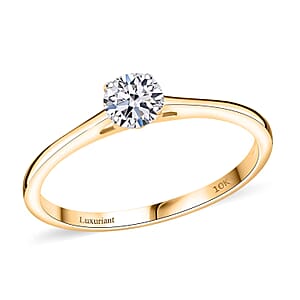 Luxuriant Lab Grown Diamond E-F VS 0.50 ctw Solitaire Ring in 10K Yellow Gold (Size 6.5) (Del. in 10-12 Days)