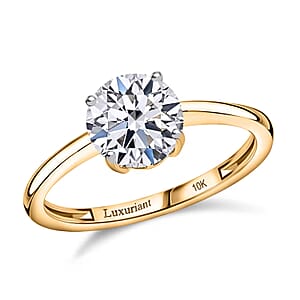 IGI Certified Luxuriant Lab Grown Diamond E-F VS 2.00 ctw Solitaire Ring in 10K Yellow Gold (Size 7.5) (Del. in 10-12 Days)