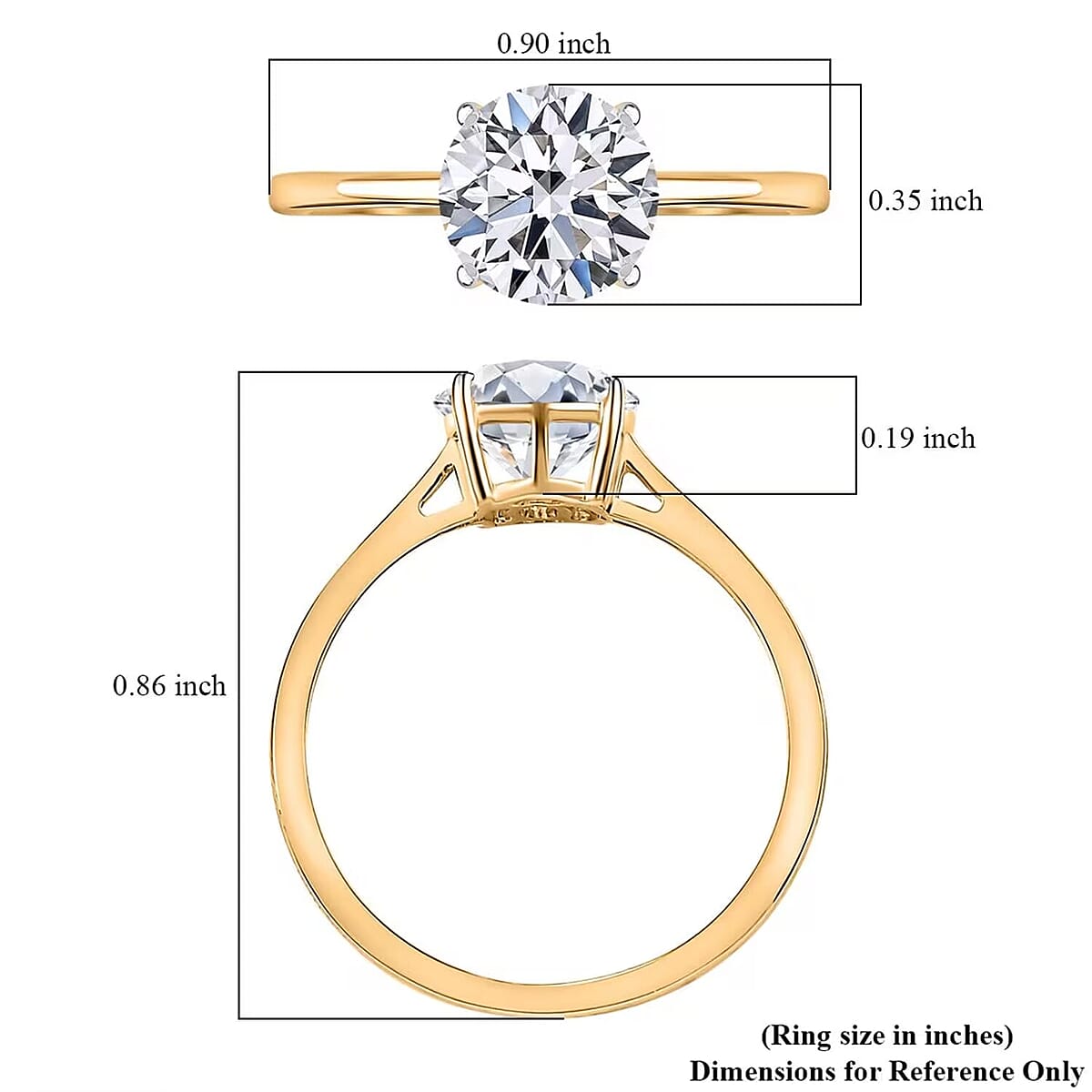 IGI Certified Luxuriant Lab Grown Diamond E-F VS 2.00 ctw Solitaire Ring in 10K Yellow Gold (Size 9.5) (Del. in 10-12 Days) image number 7
