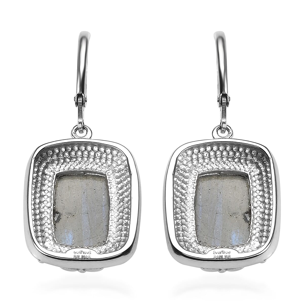 Malagasy Labradorite 16.15 ctw Lever Back Earrings in Stainless Steel image number 5