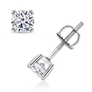 Luxuriant Lab Grown Diamond E-F VS 0.50 ctw Solitaire Stud Earrings in 10K White Gold