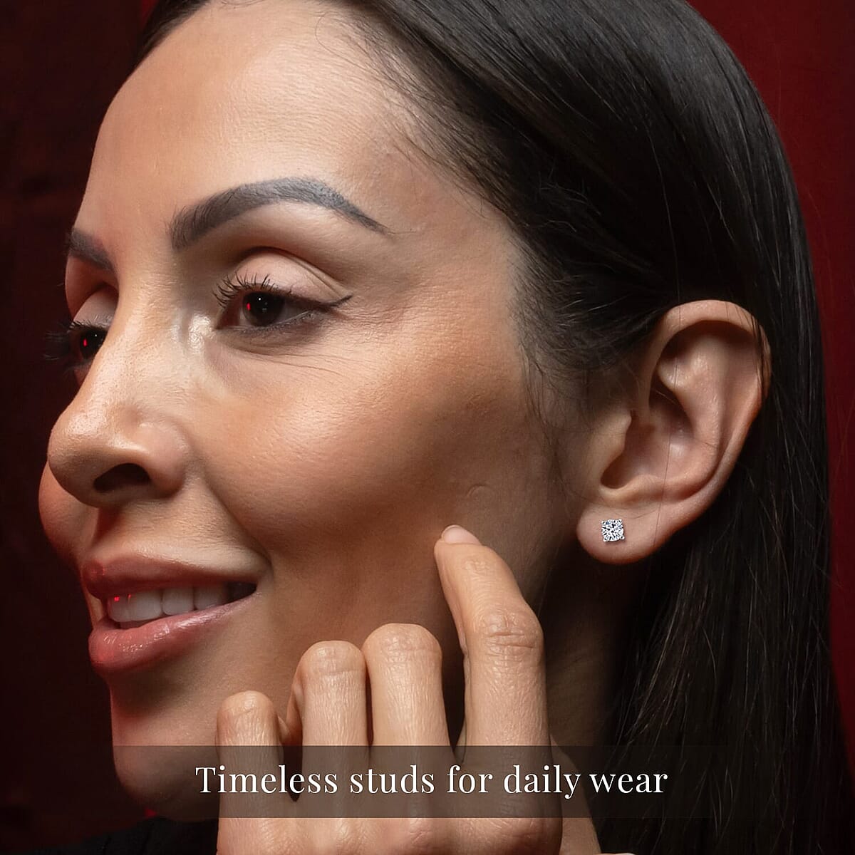 Luxuriant Lab Grown Diamond E-F VS 0.50 ctw Solitaire Stud Earrings in 10K Yellow Gold (Del. in 10-12 Days) image number 6