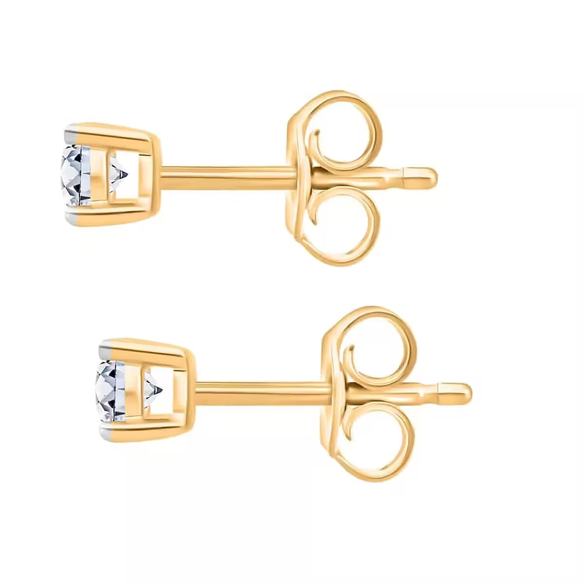 Luxuriant Lab Grown Diamond E-F VS 0.50 ctw Solitaire Stud Earrings in 10K Yellow Gold (Del. in 10-12 Days) image number 8