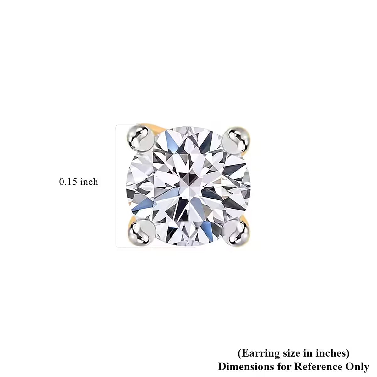 Luxuriant Lab Grown Diamond E-F VS 0.50 ctw Solitaire Stud Earrings in 10K Yellow Gold (Del. in 10-12 Days) image number 9