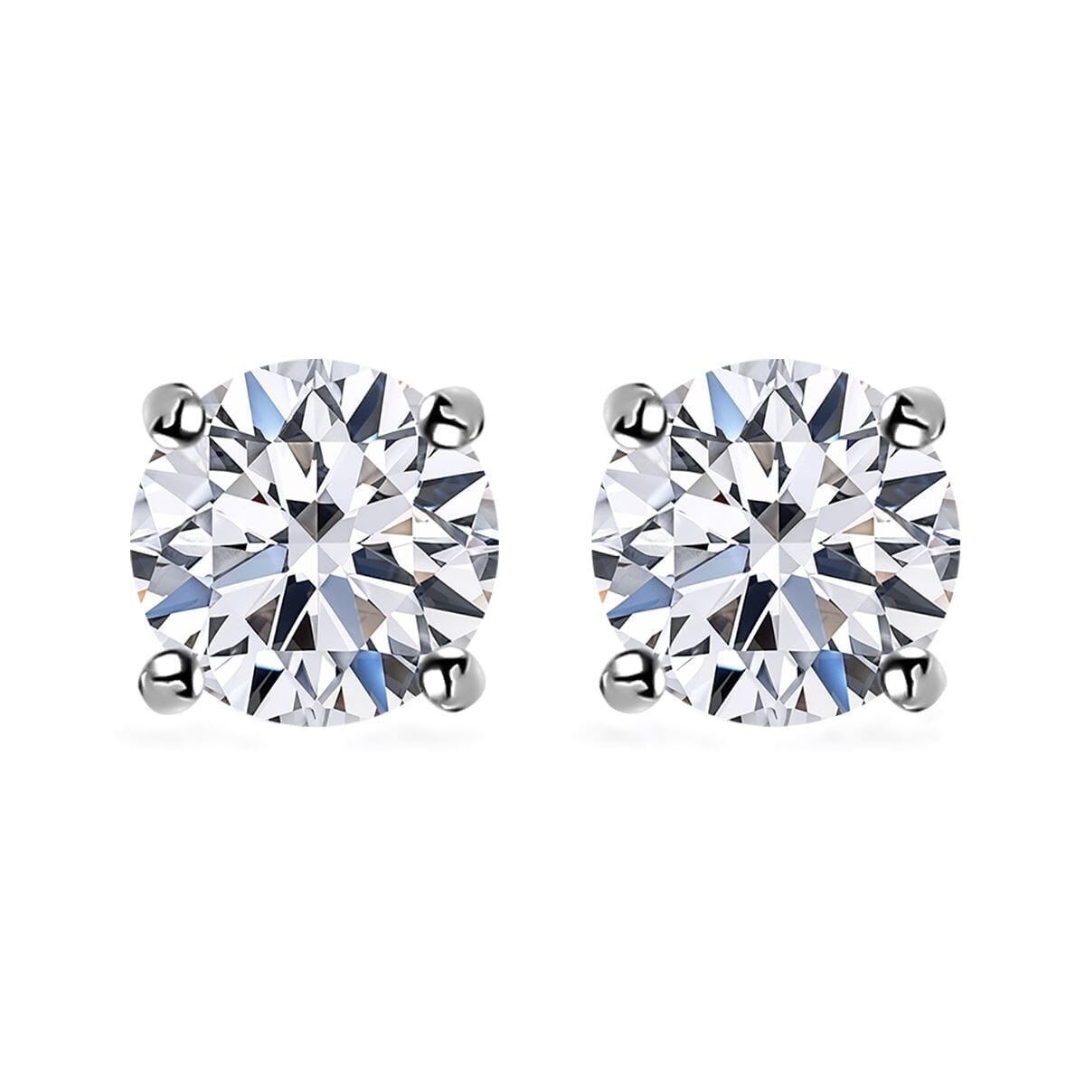 IGI Certified Luxuriant Lab Grown Diamond E-F VS 1.00 ctw Solitaire Stud Earrings in 10K White Gold image number 0