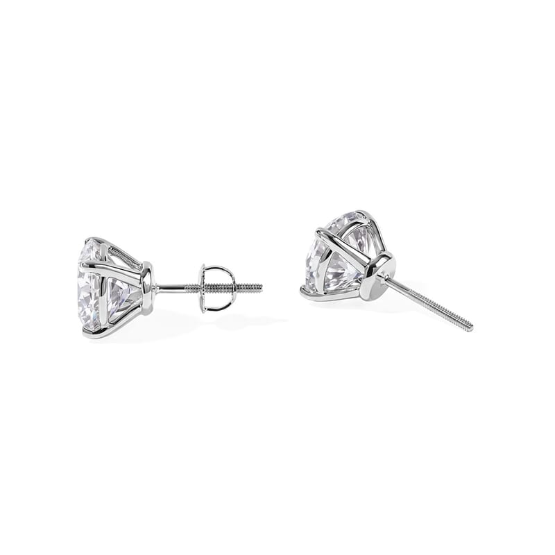 IGI Certified Luxuriant Lab Grown Diamond E-F VS 2.00 ctw Solitaire Stud Earrings in 10K White Gold