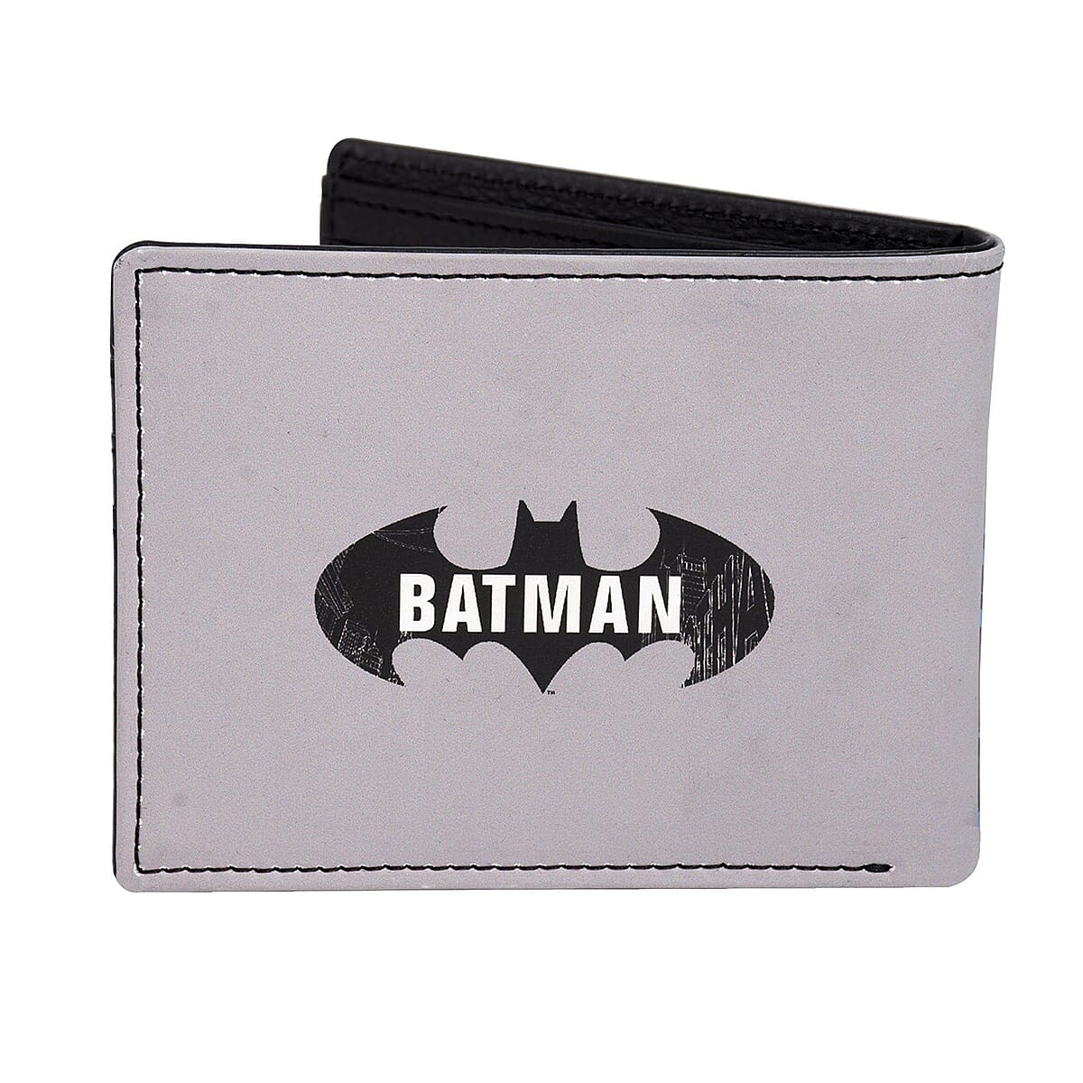 WB Batman Black Faux Leather Bifold Wallet in Tin image number 2