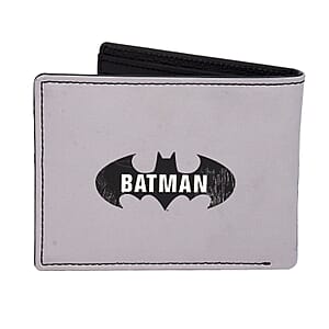 WB Batman Black Faux Leather Bifold Wallet in Tin