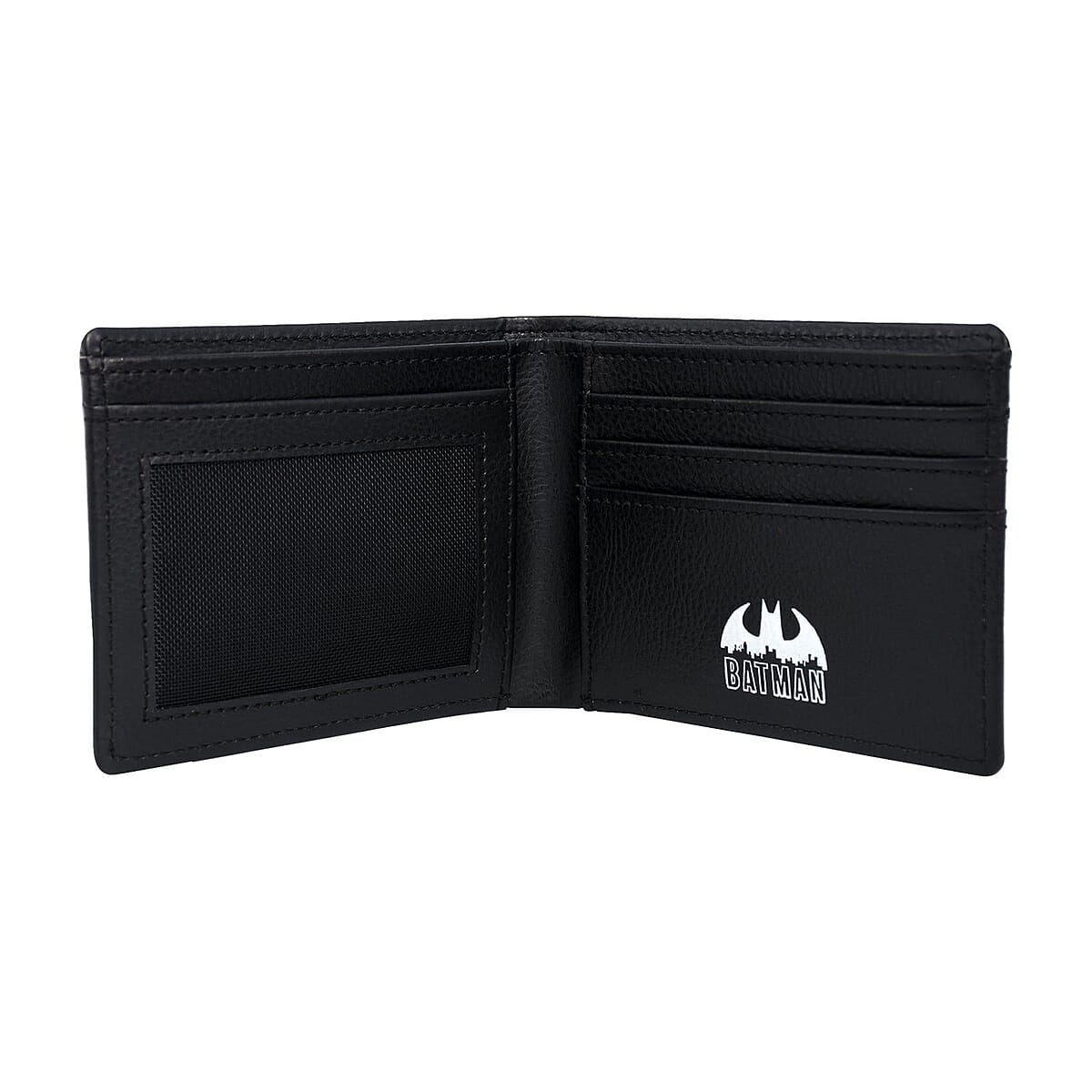 WB Batman Black Faux Leather Bifold Wallet in Tin image number 3