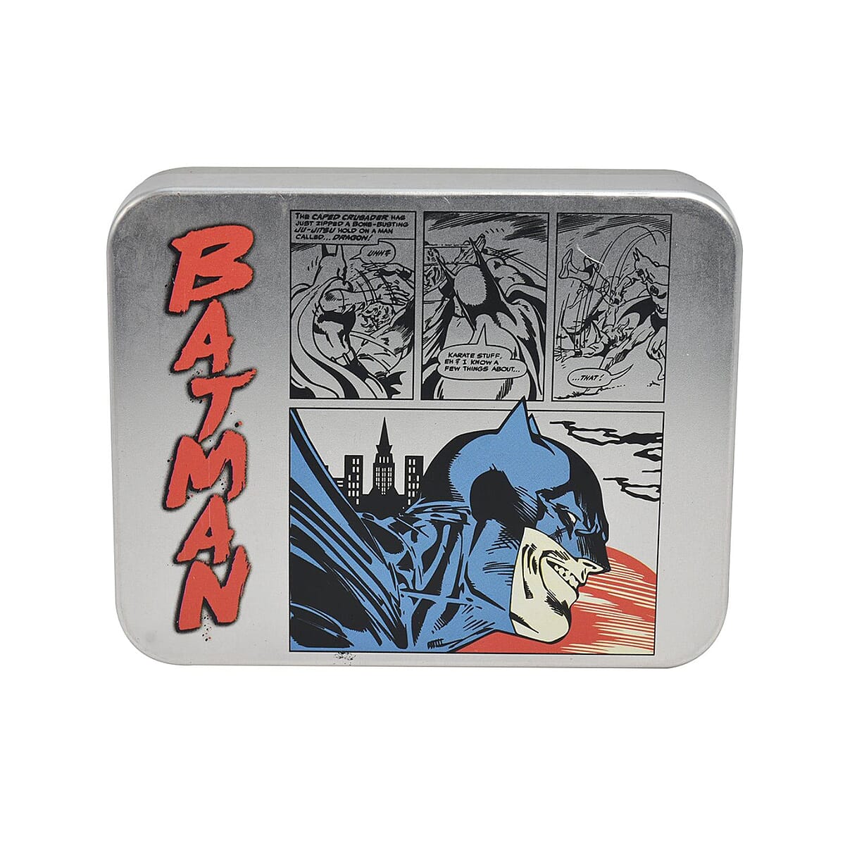 WB Batman Black Faux Leather Bifold Wallet in Tin image number 5