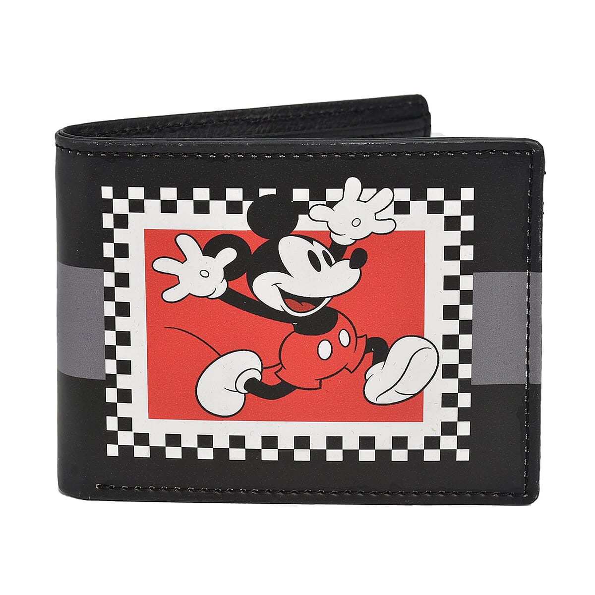 Mickey Mouse Black Faux Leather Bifold Wallet in Tin image number 1