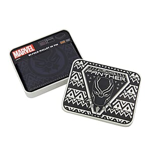 Marvel Black Panther Faux Leather Bifold Wallet in Tin